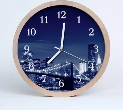 Produktbild von Holzuhr 30fi cm wanduhr - Stadtgebäude Stadt