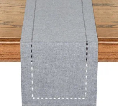 Produktbild von Rustikaler Tischläufer - moderner Tischläufer für den Esszimmertisch - 1 Stück - grau - Leinen - 238 cm