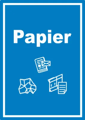 Produktbild von Papier Mülltrennung Aufkleber Text Symbol Karton A9 (37x52mm)