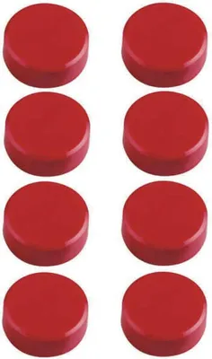 Produktbild von MAUL Magnet MAULpro rund 8 Stück 0,17 kg Kunststoff Ferrit bruchsicher erodiert lackiert Ø 1.5 x 0.75 cm rot