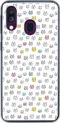 Produktbild von MuchoWow® Handyhülle Schutzhülle Hülle für Telefoonhoesje Samsung Galaxy A40 Mädchen - Katze - Haustiere - Muster - Mädchen - Kinder - Kinder Silikon Softcase Handy Hülle - Handy-Tasche