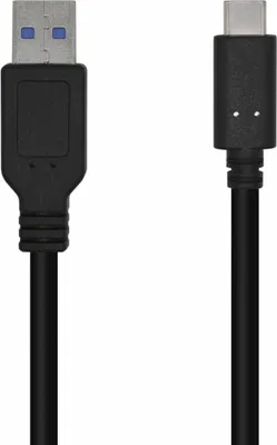 Produktbild von AISENS A107-0449, 0,5 m, USB A, USB C, USB 3.2 Gen 2 (3.1 Gen 2), 10 Gbit/s, Schwarz