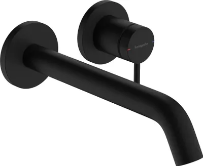 Produktbild von hansgrohe Tecturis S, Einhebel-Waschtischmischer, Unterputz Wandmontage, EcoSmart+, Auslauf 22,5 cm, Mattschwarz, 1 Stk.