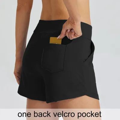Imagen del producto de Solidchoice - Pantalones de baño para mujer, corte tipo bermuda, de 3,5 pulgadas, con control de abdomen