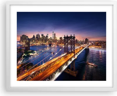 Produktbild von Gerahmtes Poster - Weißer Rahmen - Usa amerika new york manhattan - 50x40 cm - Wand Bild - Wanddeko - Wandbilder - Wandposter - Bilderrahmen - Bilder - Kunstdruck - Wandbild - P2WAA50x40-2820