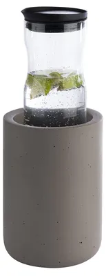 Flaschenkühler aus Beton, Ø 12/10 cm, Höhe 19 cm, grau