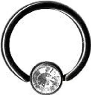Produktbild von Karisma Lippenbändchen Black Piercing Stein Abgeflacht Flat Back 8mm- Weiss
