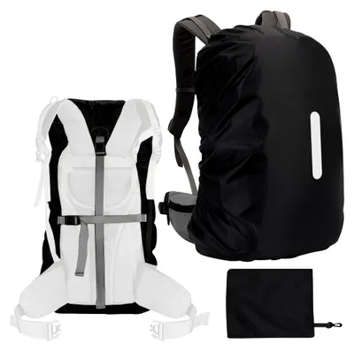 Produktbild von Wasserdichter Rucksack-Regenschutz für 55-110L, ultraleicht mit reflektierendem Streifen und rutschfesten Riemen