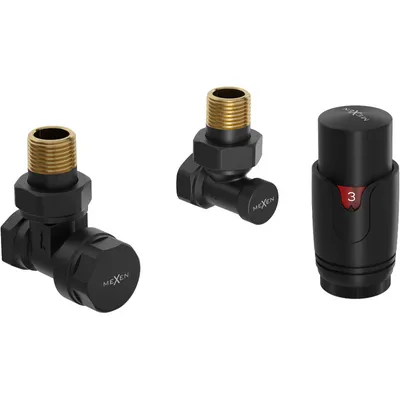 Zdjęcie produktu dla Mexen G00 zestaw termostatyczny kątowy, czarny - W901-900-70