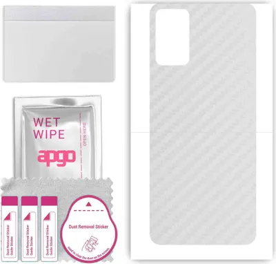 Produktbild von apgo Rückseite Schutzfolie, Skin, kompatibel mit Infinix Note 10 Pro, Hinten Displayschutzfolie aus Vinylfolie, kratzfest, einfache Montage - Transparenter Kohlenstoff