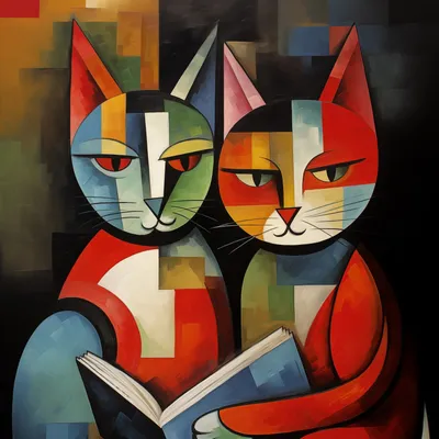 Produktbild von Wallario Magnet für Kühlschrank / Geschirrspüler, magnetisch haftende Folie - 60 x 60 cm, Motiv: Lesende Katzen