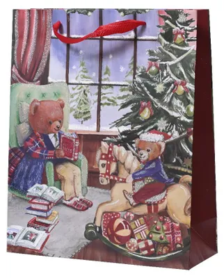 Productafbeelding van Giftbag papier l8b18h24 cm rood W Decoris