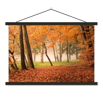 Produktbild von MuchoWow® Textilposter Blätter - Herbst - Wald 150x100 cm mit schwarzem Rahmen - Schlafzimmer
