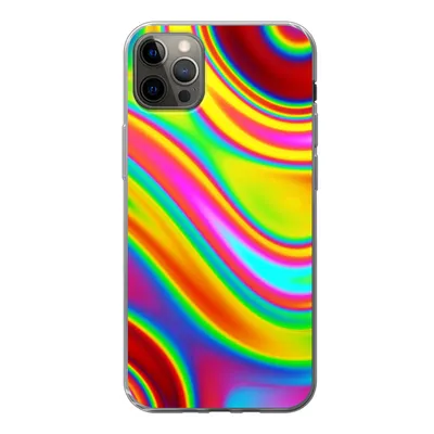 Produktbild von MuchoWow® Handyhülle Schutzhülle Hülle für iPhone 12 Pro Max Kunst - Wellen - Farben - Psychedelisch Silikon Softcase Handy Hülle - Hartschale