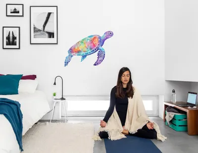 farbenfrohe Meeresschildkröte – Decords Wandtattoo, Produktansicht 1