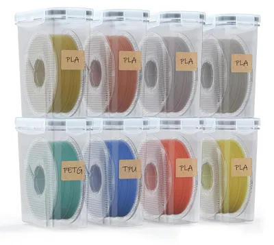 Produktbild von YOOPAI Filament Aufbewahrungsbox - 8 Pack Filament Container für 3D Druck Filament Versiegelung und Schutz - Tragbare Aufbewahrung mit Trockenmittel&Etiketten, wasser- und staubdicht 4.0L
