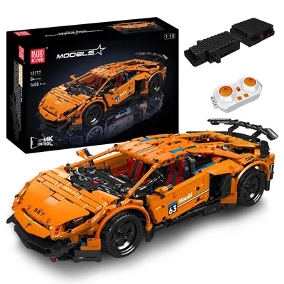Zdjęcie produktu dla COIL Lamborghini Aventador, zestaw klocków konstrukcyjnych, samochód sportowy zdalnie sterowany, napęd na wszystkie koła, skala 1:10, od 8 roku życia, 1620 elementów