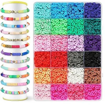 Immagine prodotto di Ultiluxe Set di perline per bambini e adulti - 4500 pezzi - perline Heishi - perline in argilla - creazione di gioielli - perline piatte - colorato -