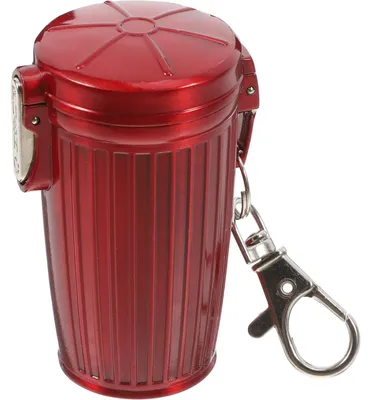 Mini-Aschenbecher mit Deckel, Schlüsselanhänger, rot, tragbar
