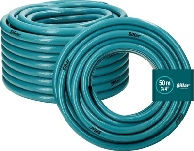 Immagine prodotto di Tubo da giardino Sillar da 50 m, 3/4", rinforzato a 4 strati – Tubo per l'acqua resistente ai raggi UV per il giardino