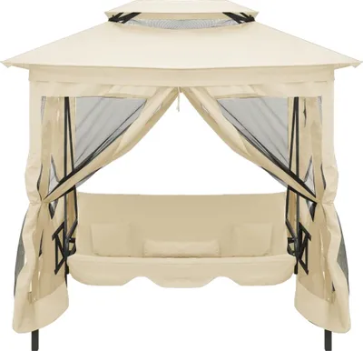 Obrázek produktu pro vidaXL Gazebo Convertible Rocking Bench Cream White