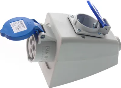 Produktbild von CEE-Wanddose Camping Caravan 230V 16A Wand-Steckdose mit Klappdeckel und Schukodose 3-polige Dose für Wohnwagen und Wohnmobil für Außenbereich IP44, TYP:CEE Wanddose mit Schokodose