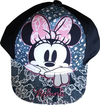 Produktbild von Disney Minnie Maus Kappe Base Cap, Mütze mit Spitzen Motiv für Kinder Schwarz, Gr. 48