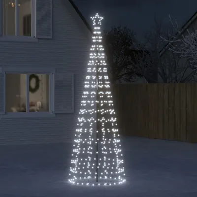 Image de Maison Exclusive - Sapin de Noël LED avec piquets pour sol, 570 LED, lumière blanche froide, 300 cm