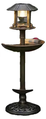 Obrázek produktu pro Krmítko pro ptáky, odolný plast, 39 cm x 96 cm, dekorativní design, napájené solární energií, vhodné pro venkovní použití