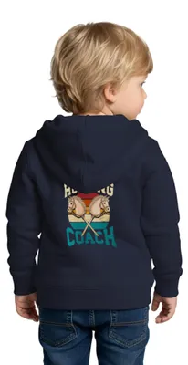 Produktbild von Spreadshirt Hobby Horsing Coach | Steckenpferd Trainer Kinder Premium Organic Zip Hoodie, 134/140 (8 Jahre), Navy