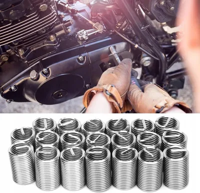 Productafbeelding van LUXTOM | Zelfsnijdende schroefdraadeinden, M6 x 1x6mm, set van 25 stuks, Helicoil schroefdraadreparatie-inzetstukken, set voor binnenschroefdraad, schroefdraadreparatie, roestvast staal
