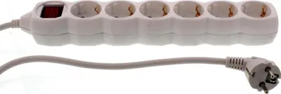 Zdjęcie produktu dla Przedłużacz 6 gniazd 3M z przełącznikiem Well , 3x1,5mmp, biały