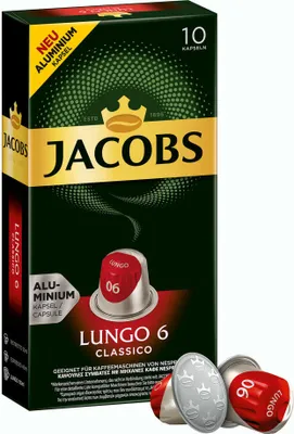Produktbild von JACOBS kávové kapsle Lungo 6 Classico 4057022 10 ks / balení.