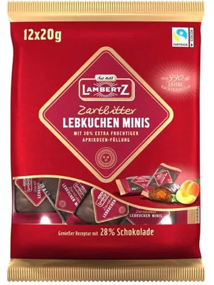 Produktbild von Lambertz Lebkuchen Minis Zartbitter 12x20g