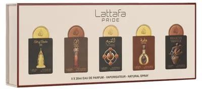 Immagine prodotto di Lattafa Pride Gift Set Collection No.4 - 5 x 20 ml (Questo set contiene: Art of Arabia III, Ajwaa, Al Qiam Gold, Mass, Brioche Vanille)