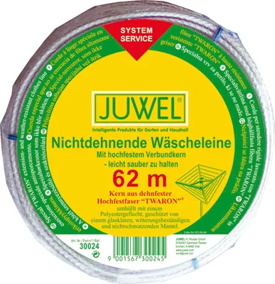 Obrázok produktu pre Juwel Wäscheleine Twaron 62 m, Wäscheschnur für Wäschespinnen, dehnfrei