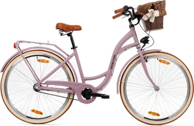 Produktbild von Goetze Style 28 Zoll City Bike, 46 cm ALU Rahmen, 3-Gang Shimano Nexus, Rücktrittbremse & V-Bremse, LED-Beleuchtung, Gepäckträger, Rattankorb mit Bezug