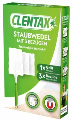 Produktbild von Clentax Staubweder Mit 3 Bezügen und Griff (1 Set Packung)