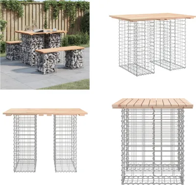 Obrázok produktu pre vidaXL Gabionová záhradná lavička 100x70x72 cm z masívneho borovicového dreva - záhradná lavička - záhradné lavičky - vonkajšia lavička