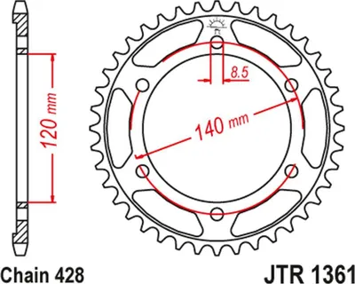 Obrázek produktu pro Ozubené kolo JT JTR1361,50