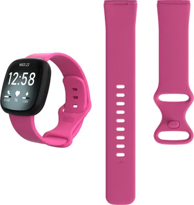 Produktbild von Silikon Ersatzband Armband für Fitbit Versa 3 / Sense „Sport“, S, Pink