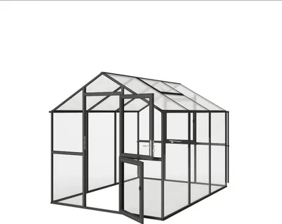 Produktbild von KGT Gewächshaus "Aptasia III" anthrazit-grau 7,5 m² 4 mm ESG, 10 mm HKP