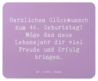 Produktbild von Mr. & Mrs. Panda Mauspad Spruch 46. Geburtstag - Lavendeltraum - Geschenk, mausteppich, Mouse Pad, besondere Grüße, Jubiläum, laptop, Herzlichen Glückwunsch zum, Wünsche