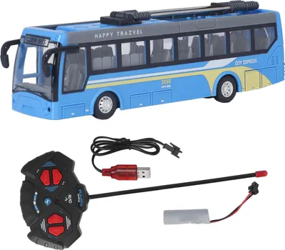 Immagine prodotto di Autobus telecomandato alta simulazione tutte le direzioni di guida scuola RC ricaricabile per i bambini Blu