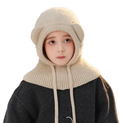 Produktbild von Sturmhaube Kinder 2-6 Jahre Winter-Schalmütze Schlupfmütze Beige