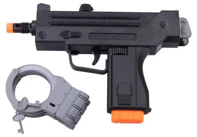 Immagine prodotto di Pistola - Mitragliatrice della polizia con set di manette 24 cm