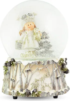 Produktbild von Spieluhr Schneekugel Engel Lucia | 10,5 cm | mit Musik & Glitzer | 74863