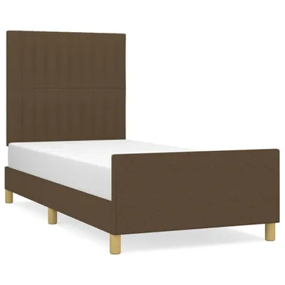 Image de vidaXL Cadre de lit sans matelas brun foncé 80x200 cm Tissu