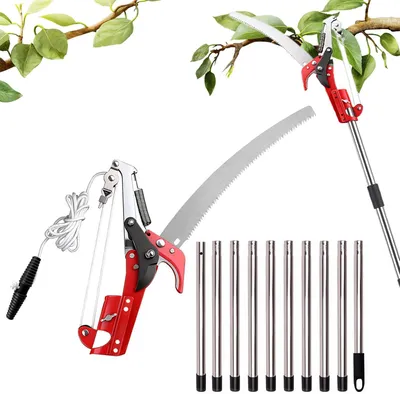 Obrázok produktu pre Teleskopické nožnice na konáre 82-410 cm, s pílkou, 2 v 1, nehrdzavejúca oceľ, pre záhradu