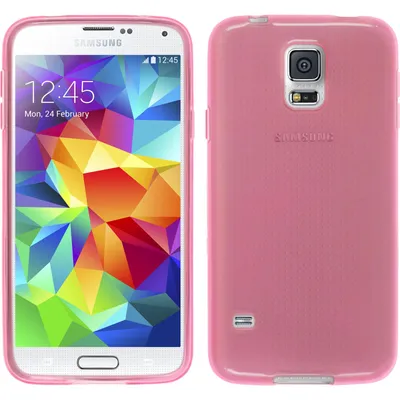 Produktbild von PhoneNatic Case kompatibel mit Samsung Galaxy S5 mini - rosa Silikon Hülle transparent + 2 Schutzfolien